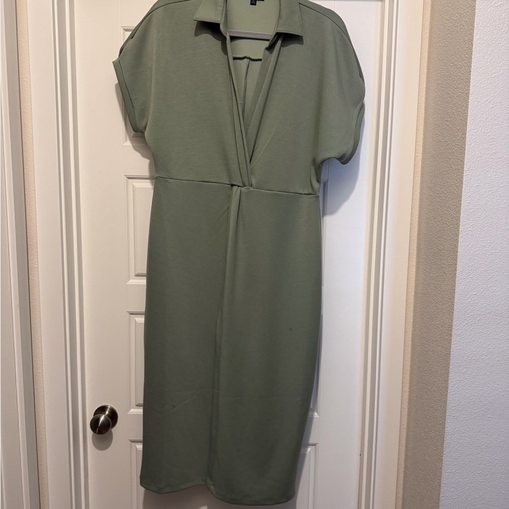 For Cynthia Sage Green Midi Dress